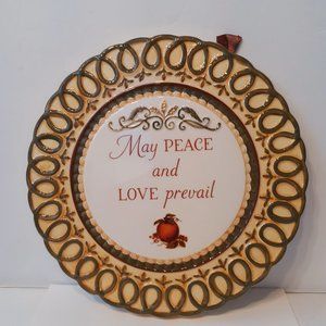 Fall / Thanksgiving ceramic wall plaque 9" diameter